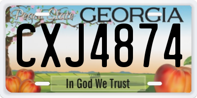 GA license plate CXJ4874