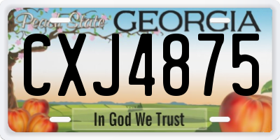 GA license plate CXJ4875