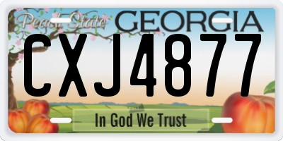 GA license plate CXJ4877