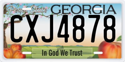 GA license plate CXJ4878