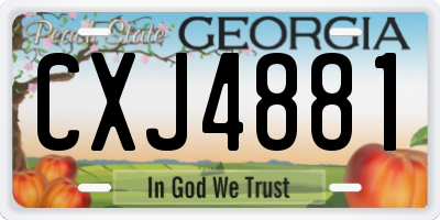 GA license plate CXJ4881