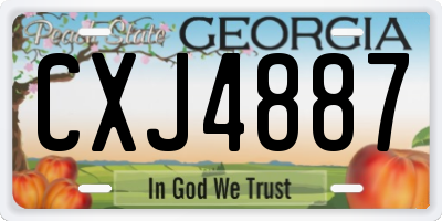 GA license plate CXJ4887