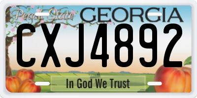GA license plate CXJ4892