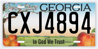 GA license plate CXJ4894