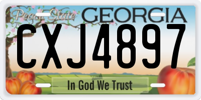 GA license plate CXJ4897