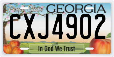 GA license plate CXJ4902