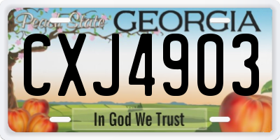 GA license plate CXJ4903