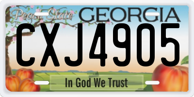 GA license plate CXJ4905