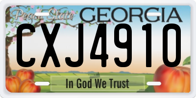 GA license plate CXJ4910