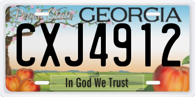 GA license plate CXJ4912