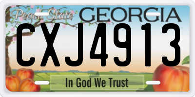 GA license plate CXJ4913