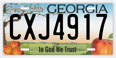 GA license plate CXJ4917