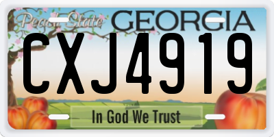 GA license plate CXJ4919