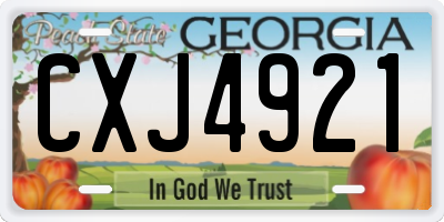 GA license plate CXJ4921