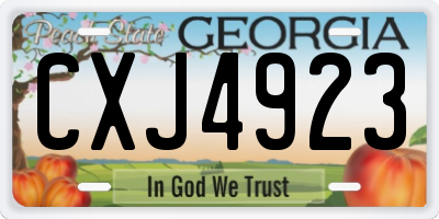 GA license plate CXJ4923