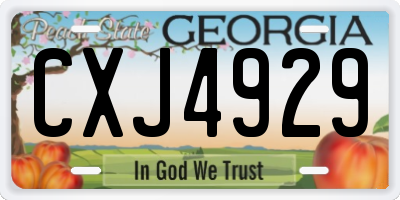GA license plate CXJ4929