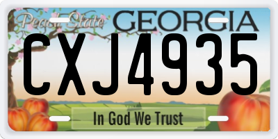 GA license plate CXJ4935