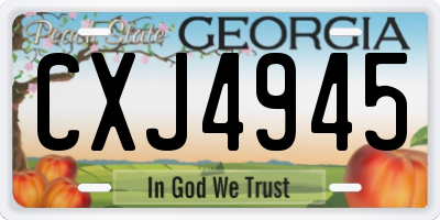 GA license plate CXJ4945