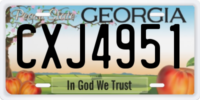 GA license plate CXJ4951
