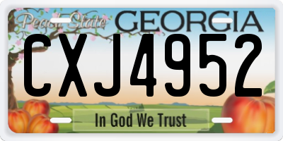 GA license plate CXJ4952