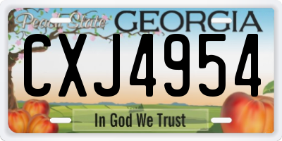 GA license plate CXJ4954