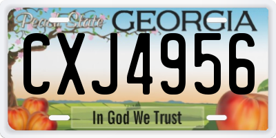 GA license plate CXJ4956