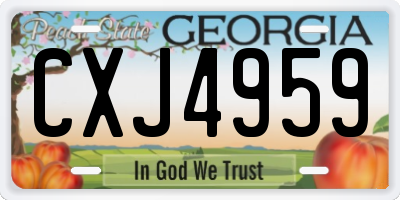 GA license plate CXJ4959