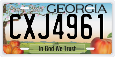 GA license plate CXJ4961