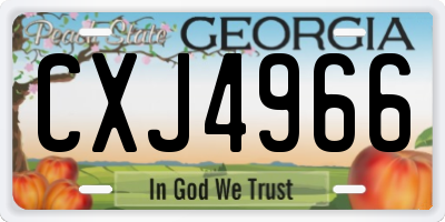 GA license plate CXJ4966