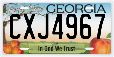 GA license plate CXJ4967