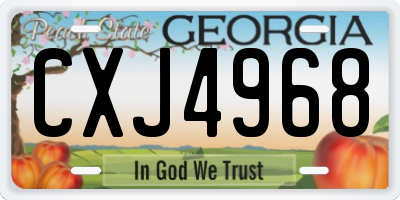 GA license plate CXJ4968
