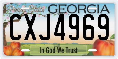 GA license plate CXJ4969