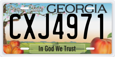 GA license plate CXJ4971