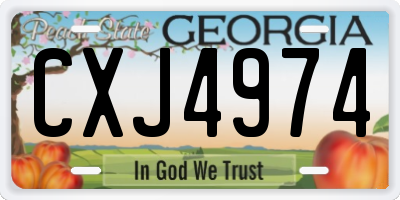 GA license plate CXJ4974