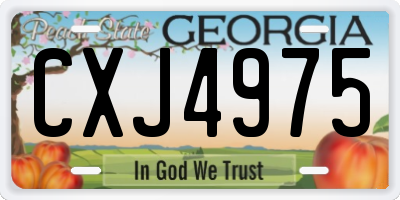 GA license plate CXJ4975