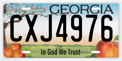GA license plate CXJ4976