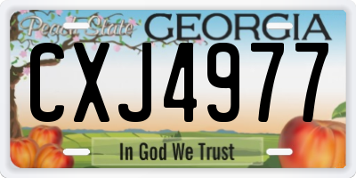 GA license plate CXJ4977