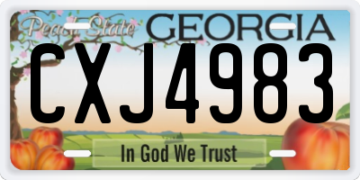 GA license plate CXJ4983