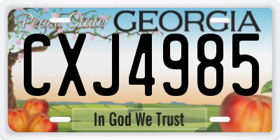 GA license plate CXJ4985