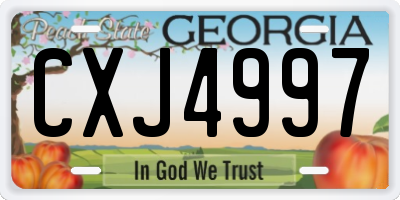 GA license plate CXJ4997