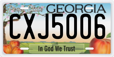 GA license plate CXJ5006