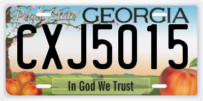 GA license plate CXJ5015