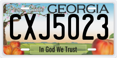 GA license plate CXJ5023
