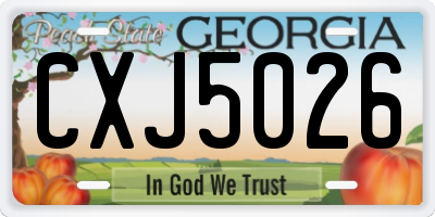 GA license plate CXJ5026