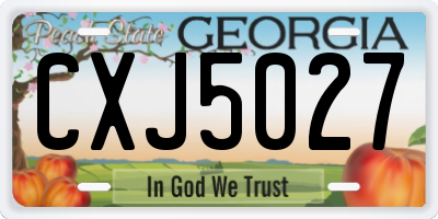 GA license plate CXJ5027
