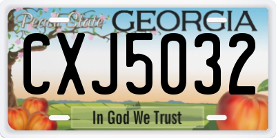 GA license plate CXJ5032