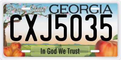 GA license plate CXJ5035