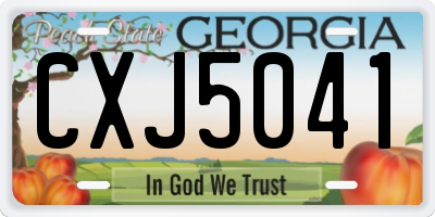 GA license plate CXJ5041