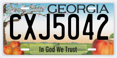 GA license plate CXJ5042