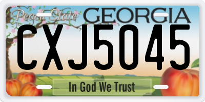 GA license plate CXJ5045